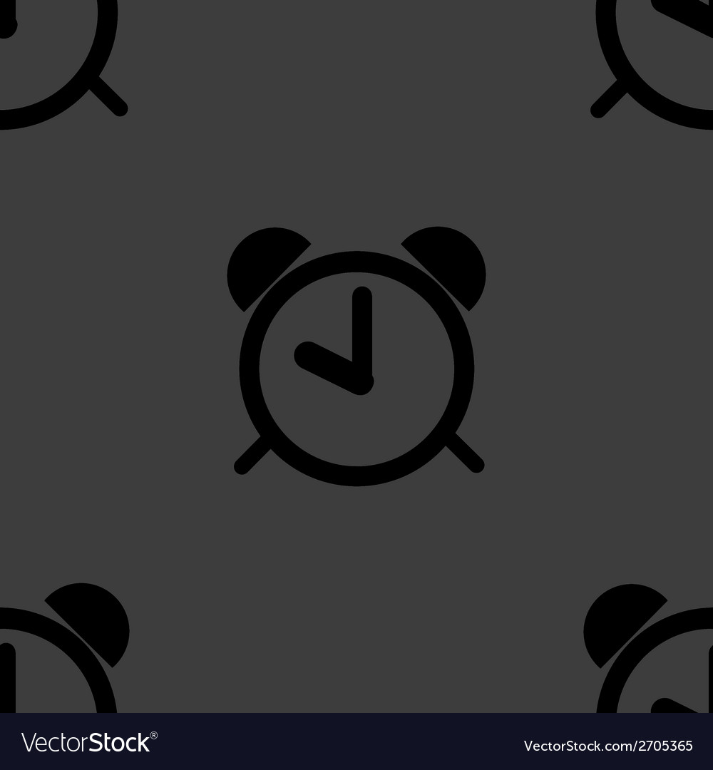 Alarm clock web icon flat design seamless pattern