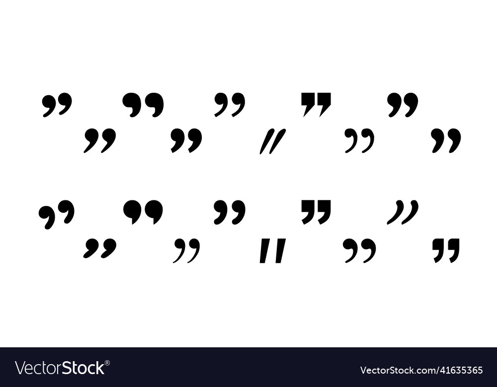 Big set black different quotation marks quotation Vector Image