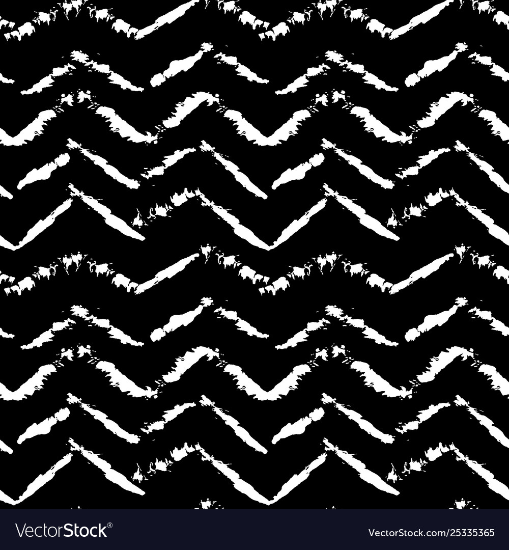 Schwarze und weiße Hand gezogen trockene Pinsel zick zag vector image Schwarze und weiße Hand gezogen trockene Pinsel zick zag