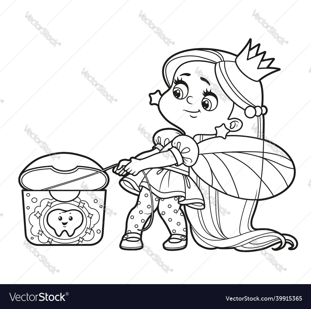 Cute fairy girl pulls the floss out