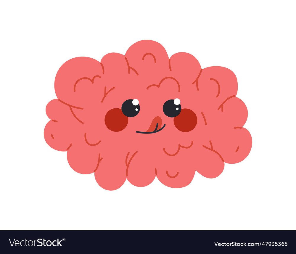 Cute human brain concept Royalty Free Vector Image