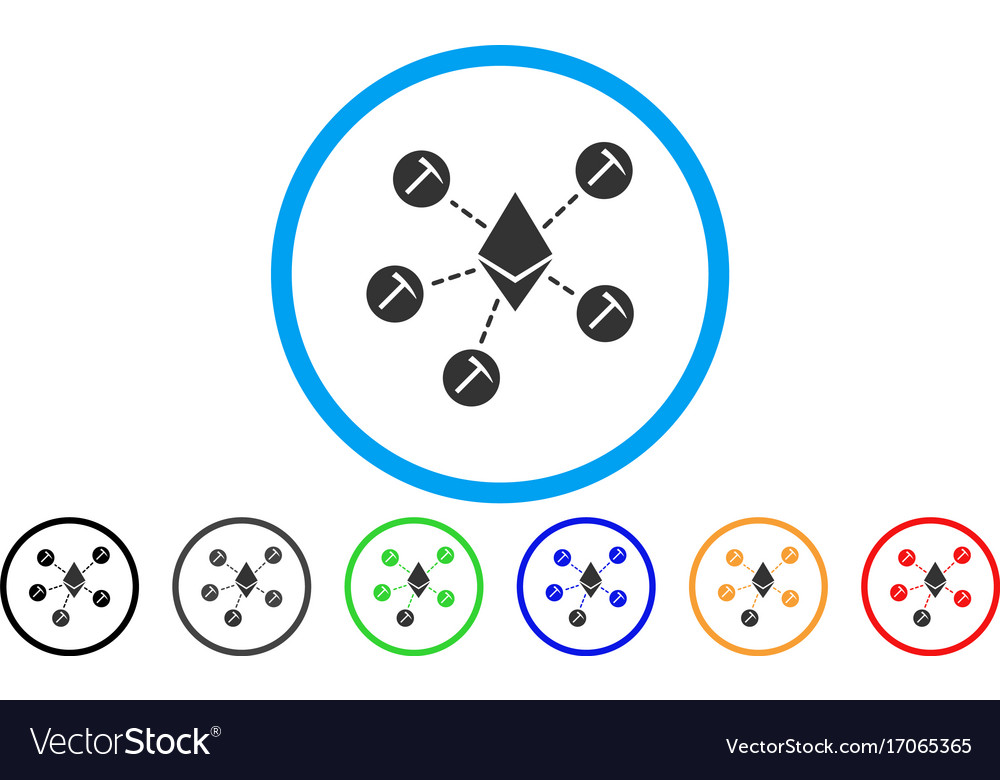 Ethereum mining pool flat icon
