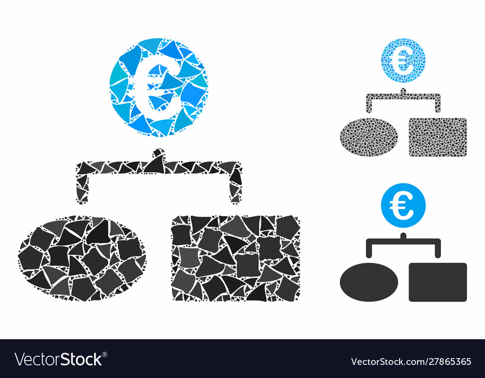 Euro flow chart composition icon bumpy elements vector image Euro flow chart composition icon bumpy elements
