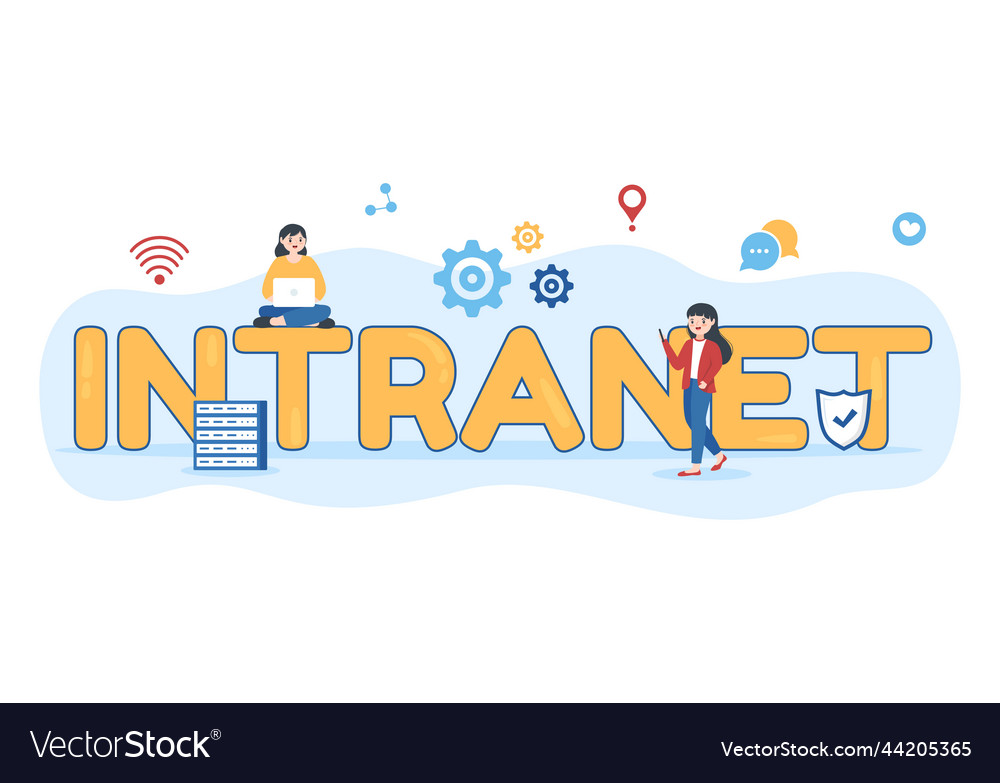 Intranet internet network connection technology vector image Intranet internet network connection technology