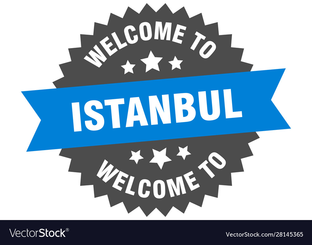 Istanbul sign welcome to blue sticker