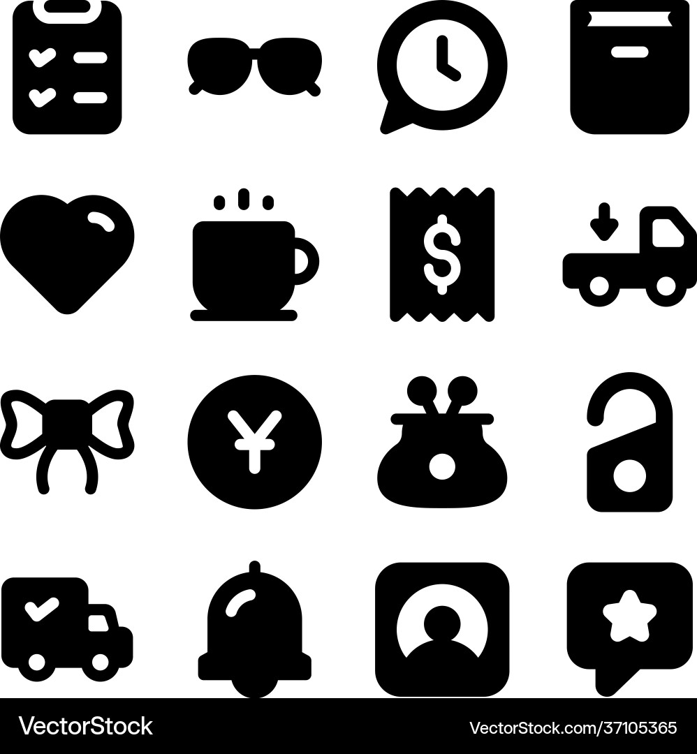 Logistics and ecommerce solid icons Royalty Free Vector
