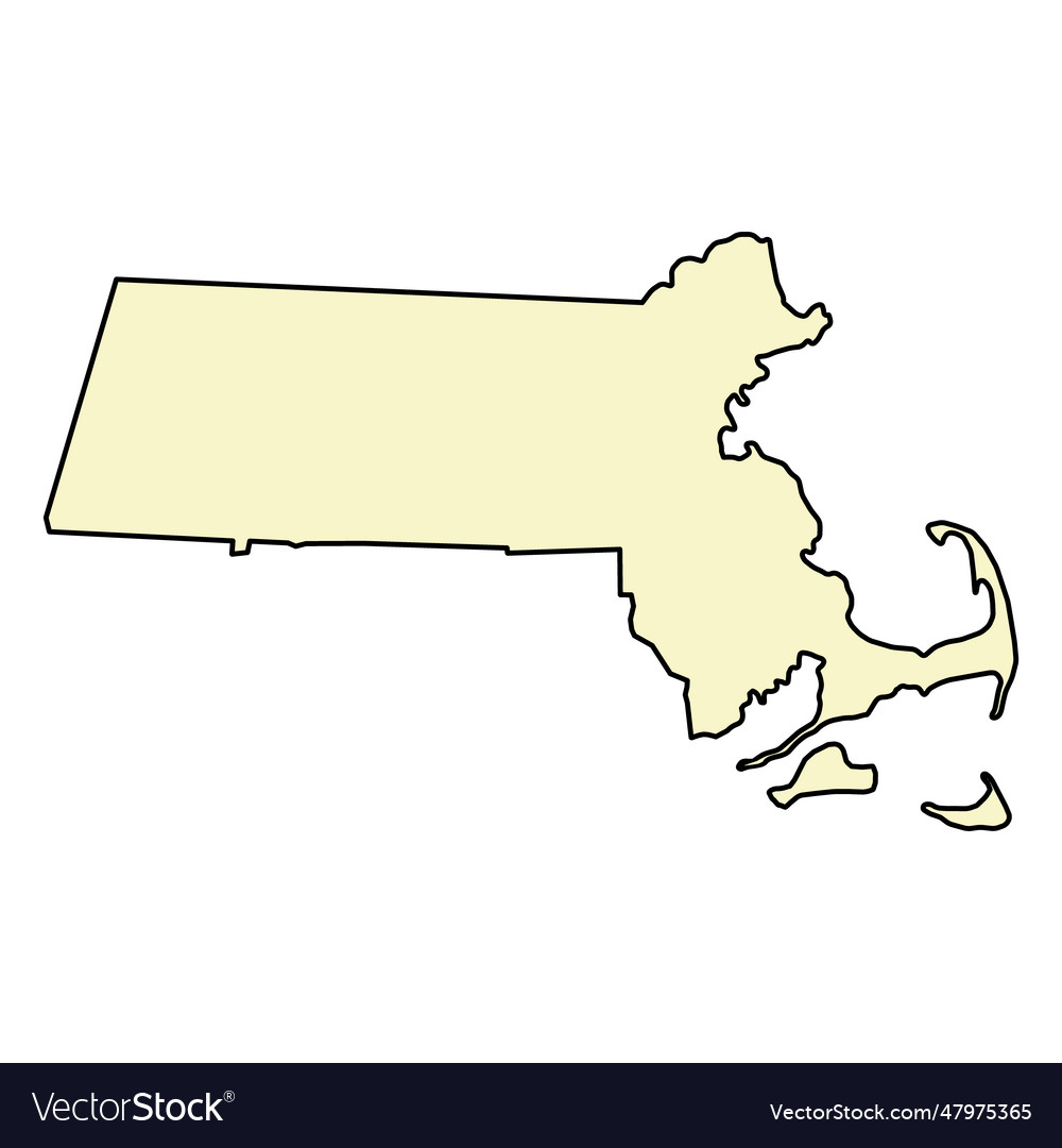 Massachusetts map shape united states of america Vector Image