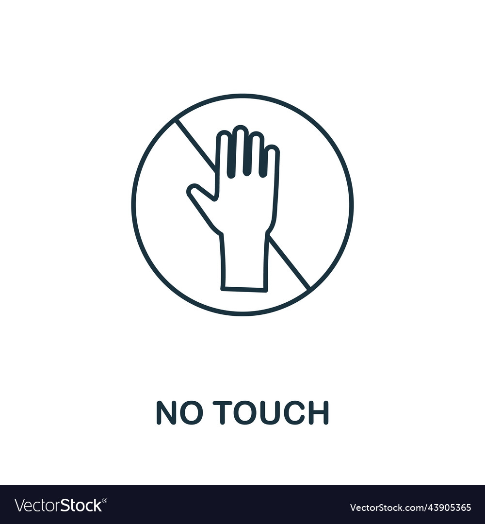 No touch icon simple element from new normality Vector Image