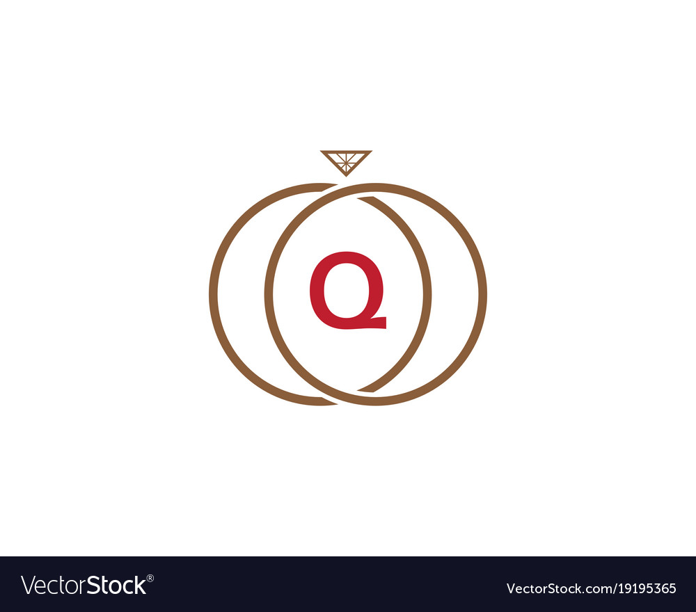 Q Buchstaben Ring Diamant Logo