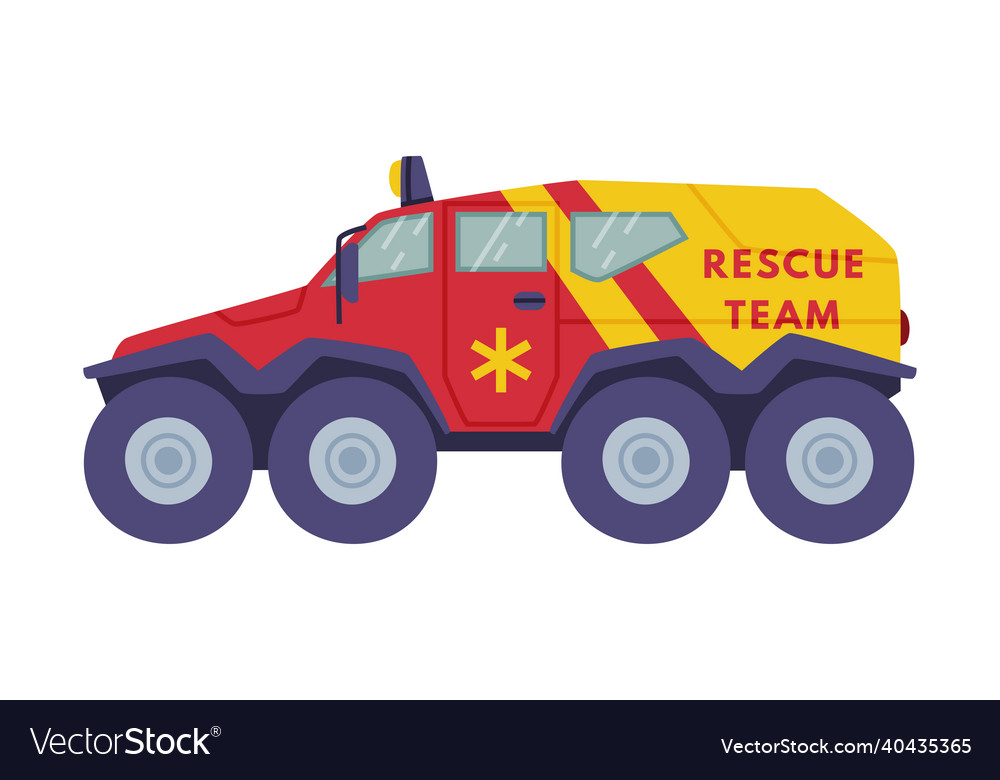 Red And Yellow Heavy Machinery As Rescue Equipment