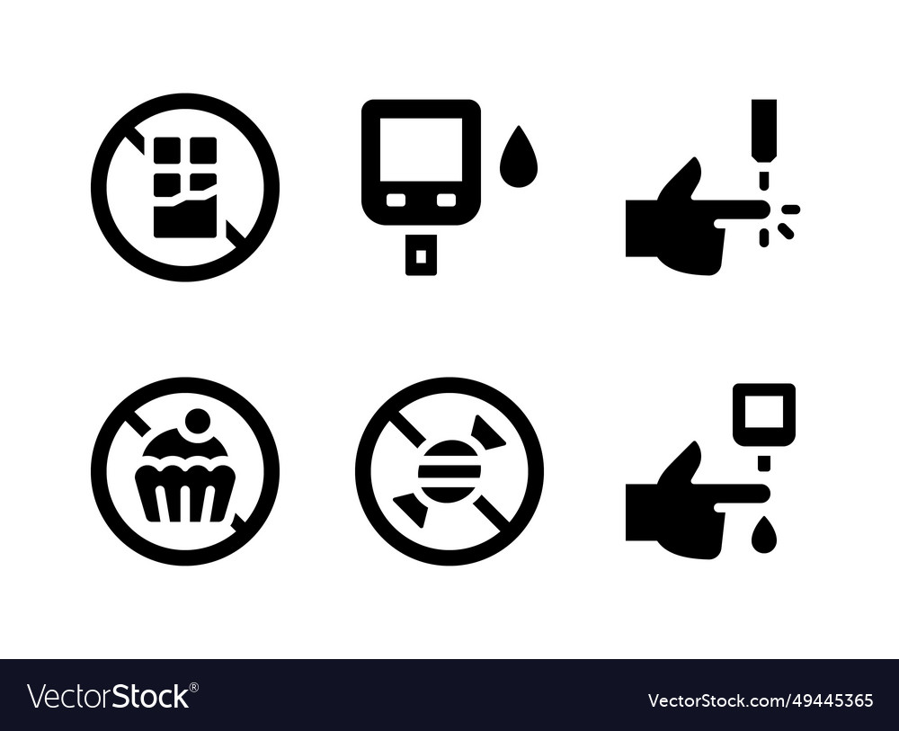 Simple set of diabetes solid icons