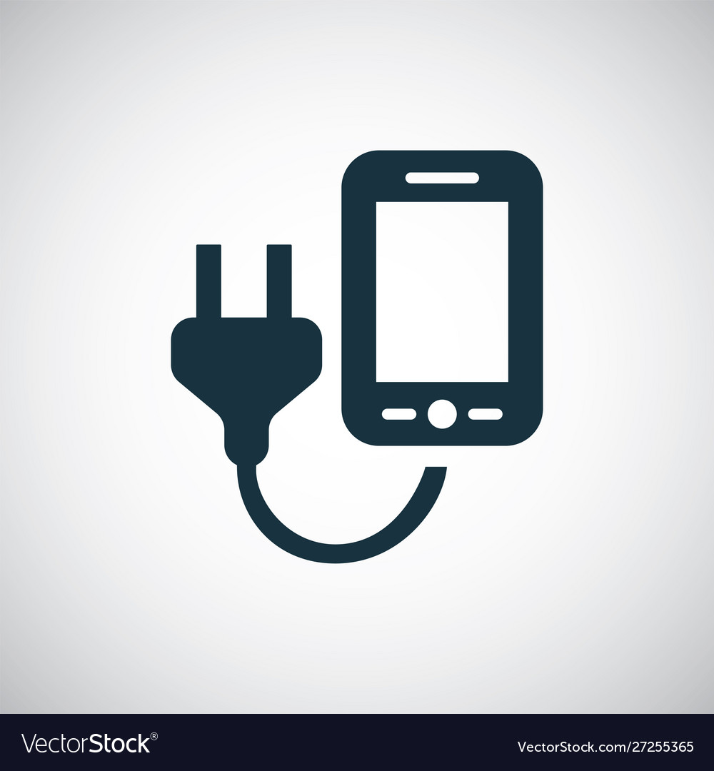 Smartphone charge icon for web and ui on white