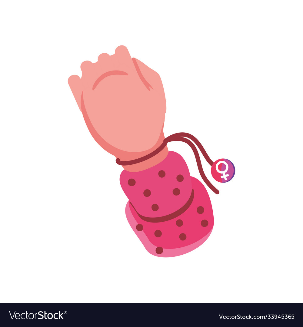 Women empowerment fist hand detailed style icon Vector Image