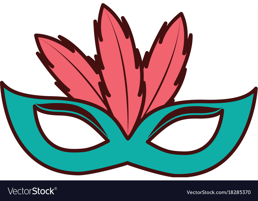 birthday mask feathers decoration celebration vector image