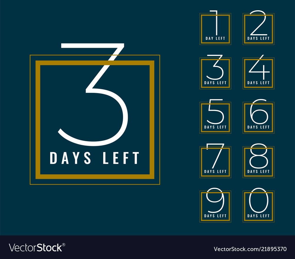 Clean number of days left banner design