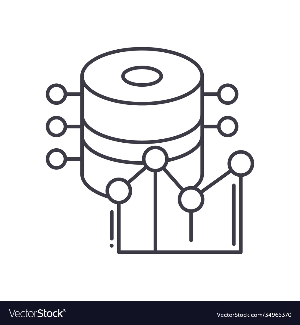 Data information concept icon linear isolated vector image Data information concept icon linear isolated
