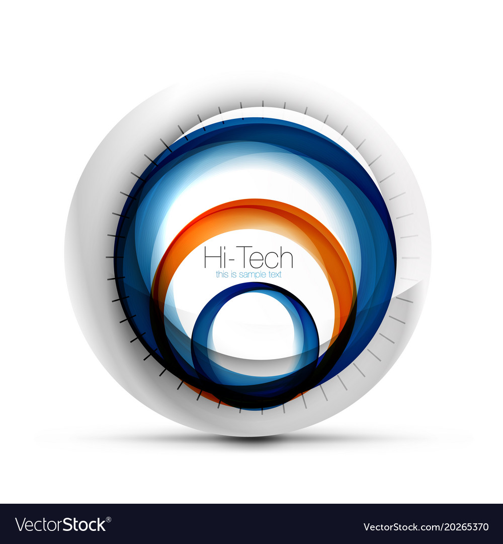 Digital techno sphere web banner button or icon
