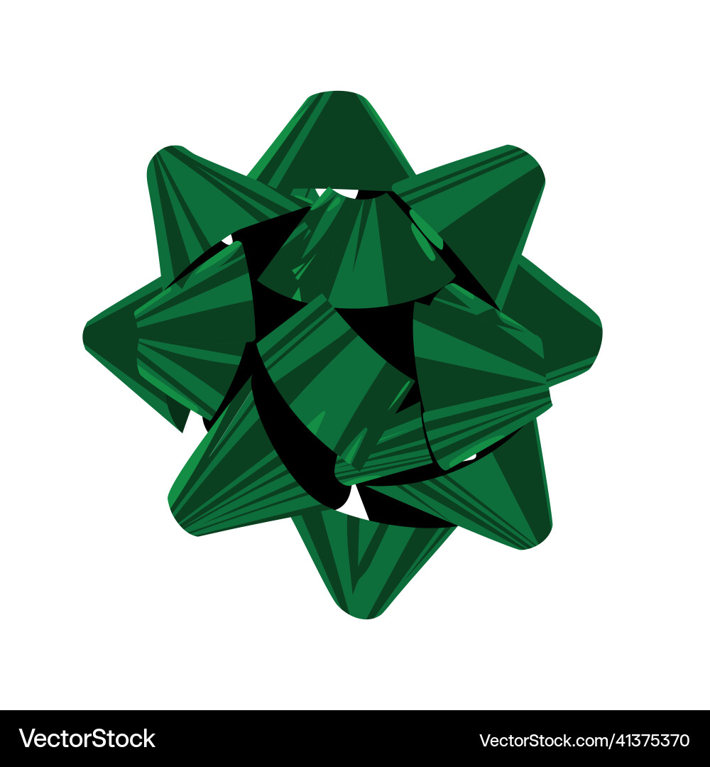 Green bow for gift wrapping realistic decoration Vector Image