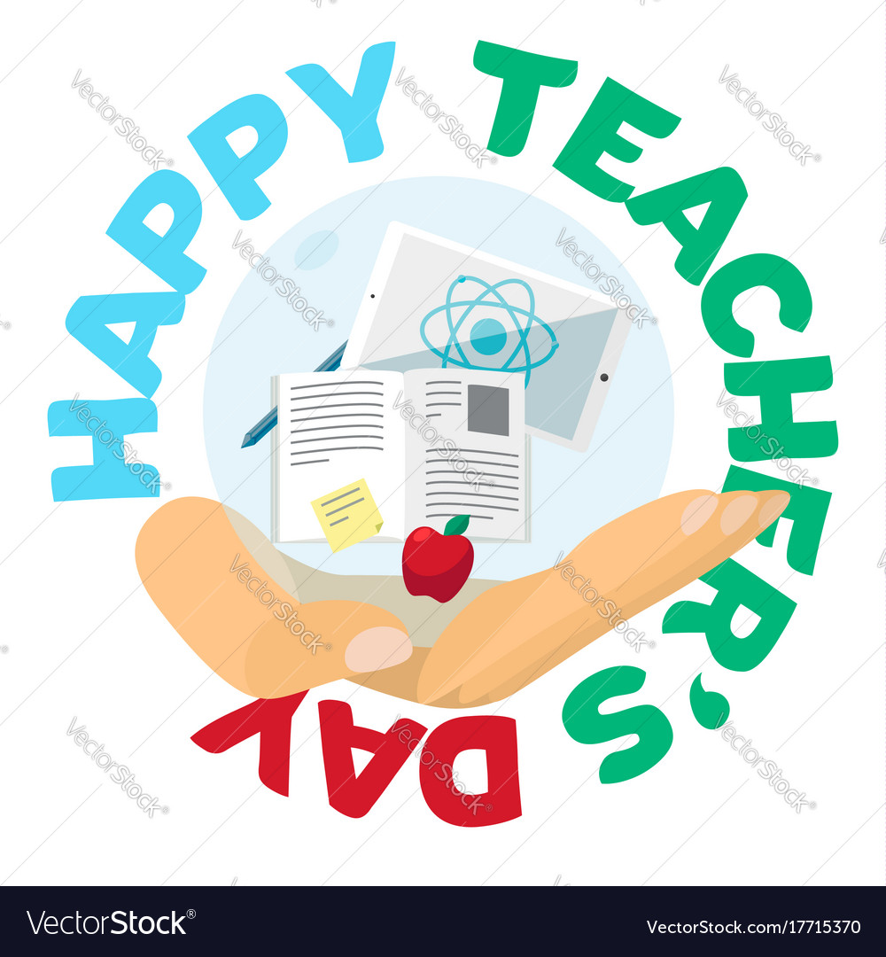 Happy Teachers Day Celebration Banner Royalty Free Vector