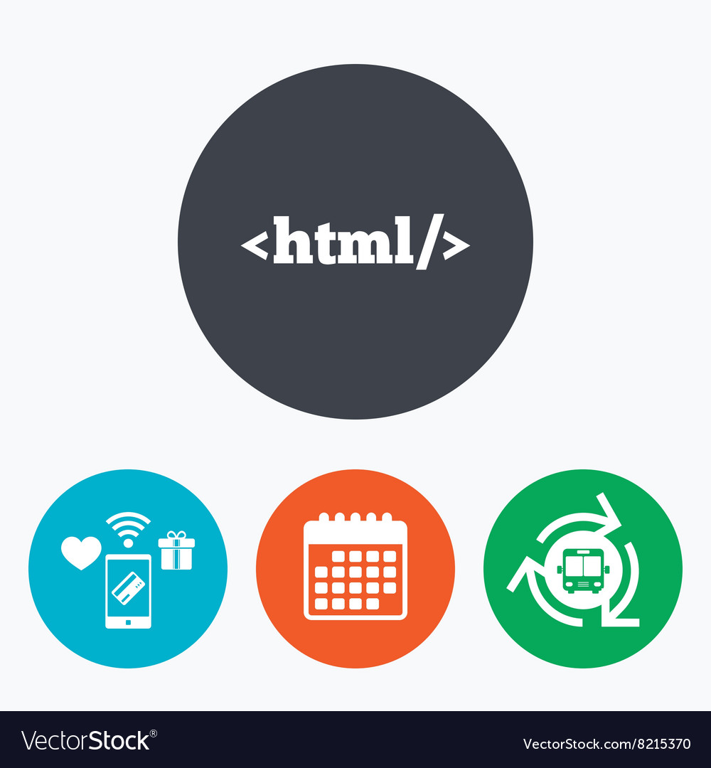 Html sign icon markup language symbol
