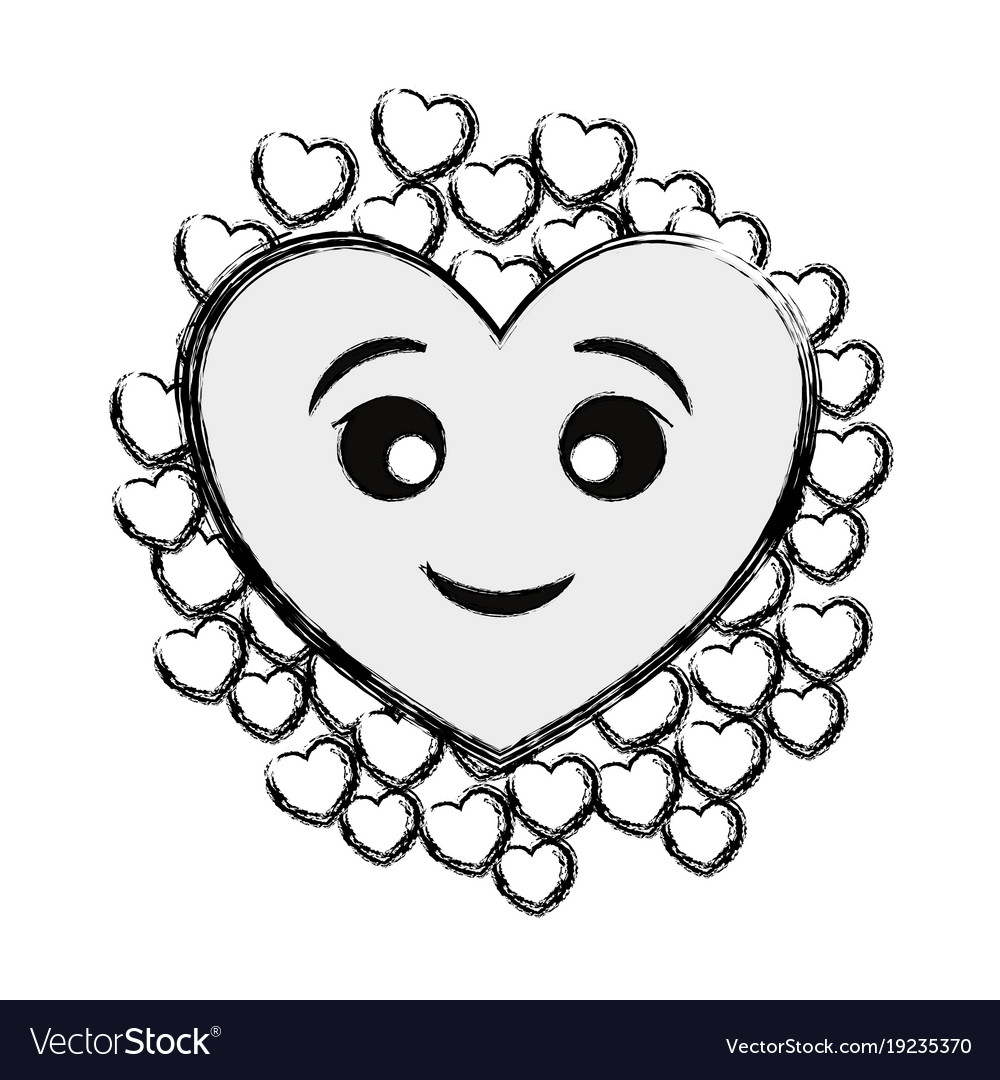 Kawaii hearts design concept Royalty Free Vector Image