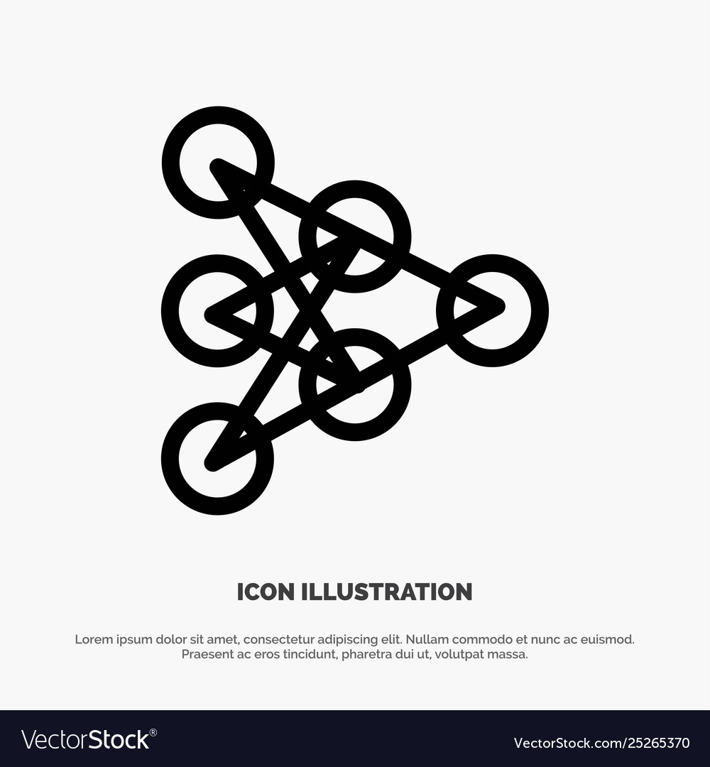 Learning deep algorithm data line icon vector image Learning deep algorithm data line icon