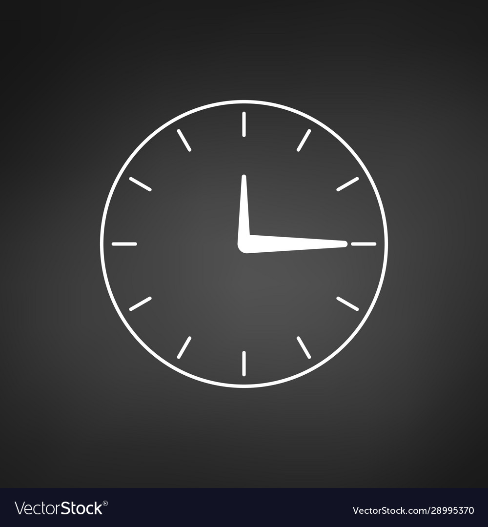 Minimalistic clock or time icon isolated