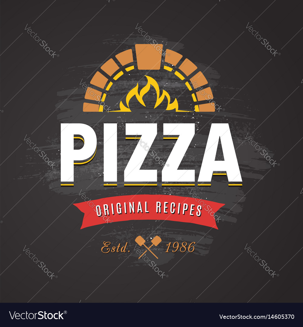 Pizza emblem Royalty Free Vector Image - VectorStock