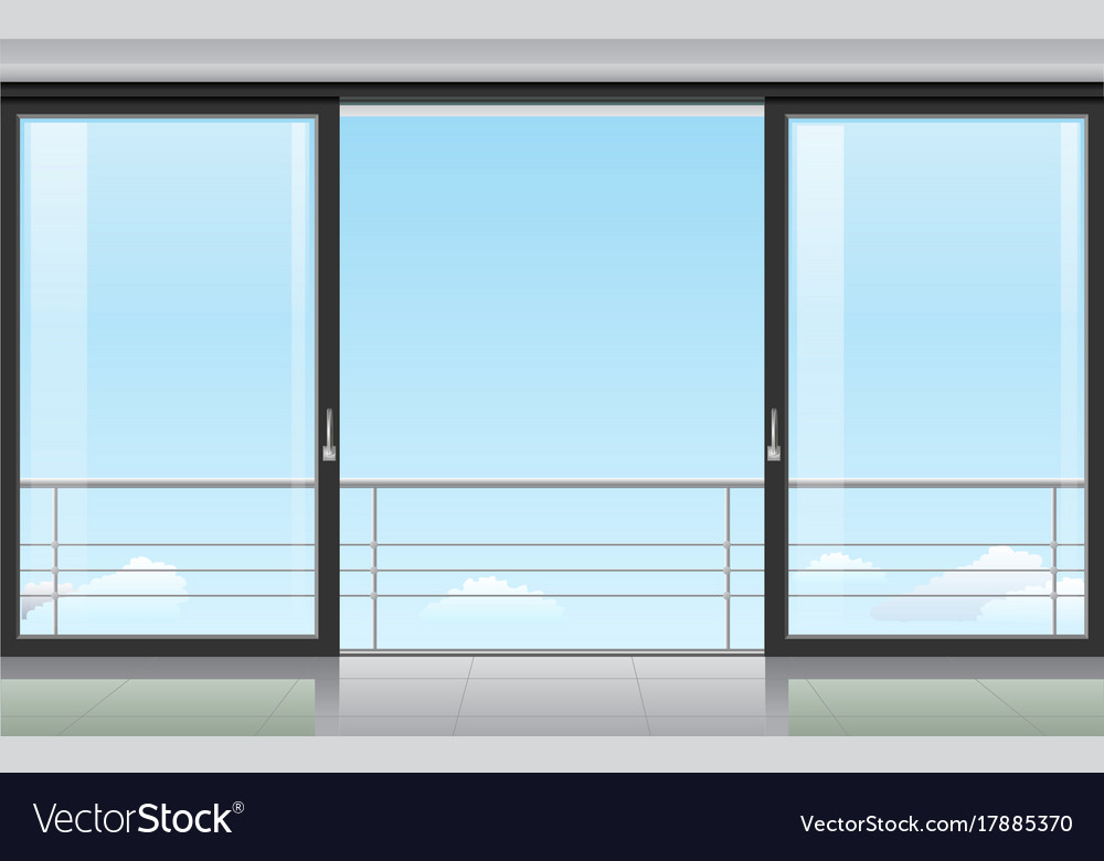 Room with a sliding door Royalty Free Vector Image