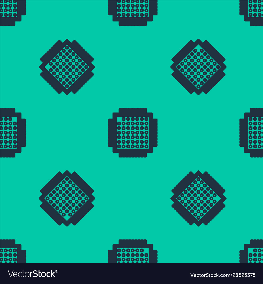 Blue line processor icon isolated seamless pattern vector image Blue line processor icon isolated seamless pattern