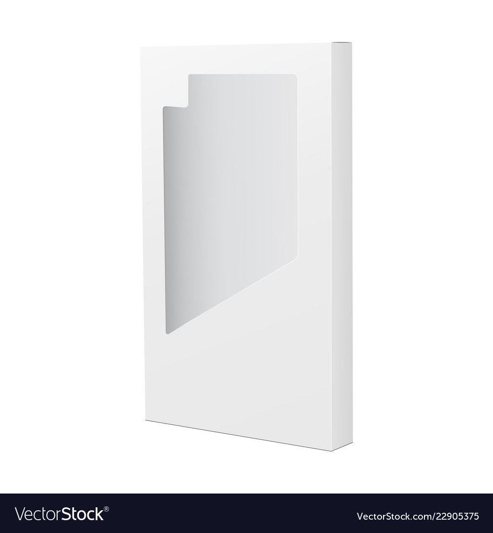 Download Box Mockup With Transparent Window Royalty Free Vector Image