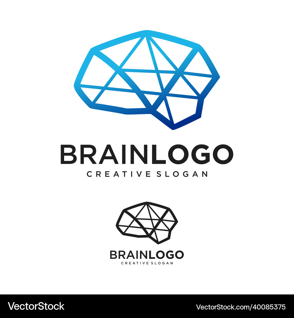 Brain technology logo design template Royalty Free Vector