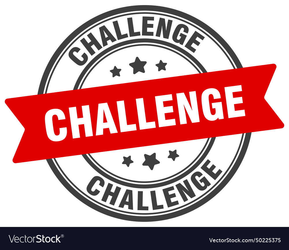 Challenge stamp label on transparent Royalty Free Vector