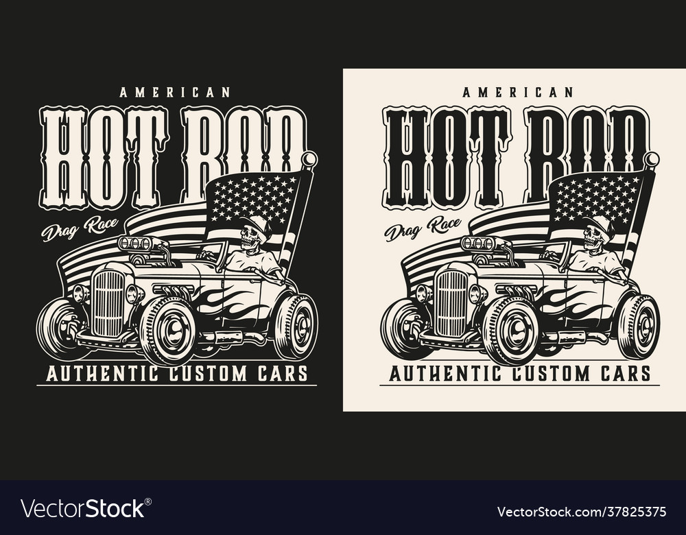 Custom car vintage emblem Royalty Free Vector Image