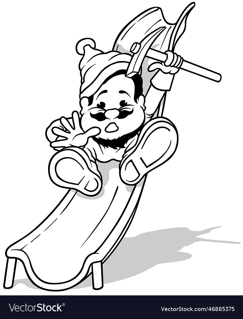 Drawing of a dwarf on slide