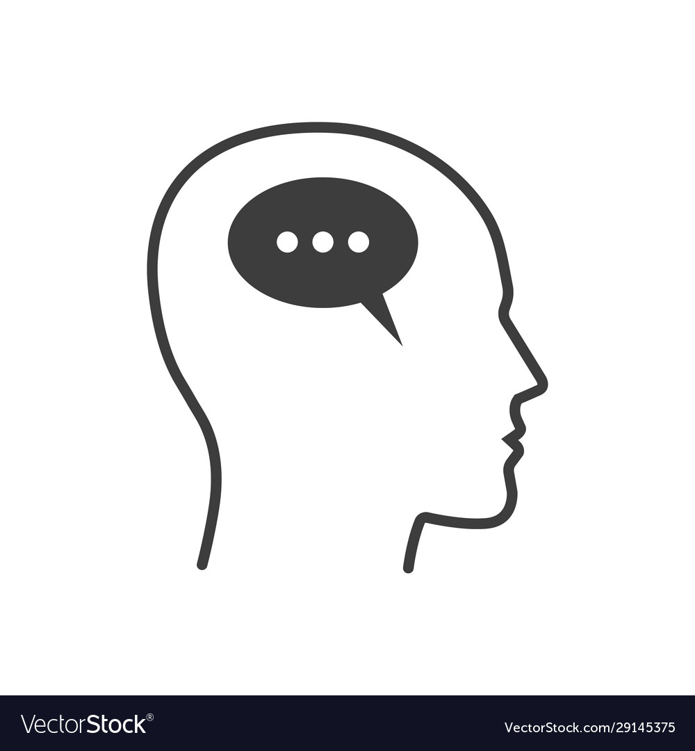 Head with dialgue cloud inside