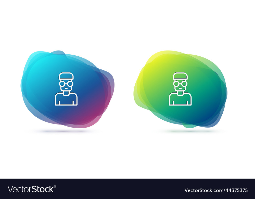 Set line nerd geek icon isolated on white vector image Set line nerd geek icon isolated on white