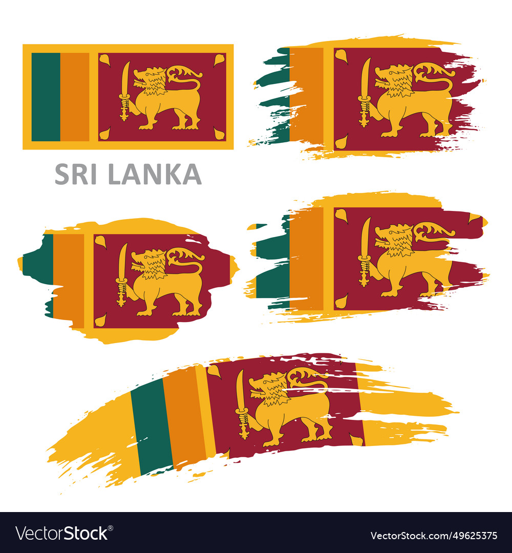 Set of flags sri lanka Royalty Free Vector Image