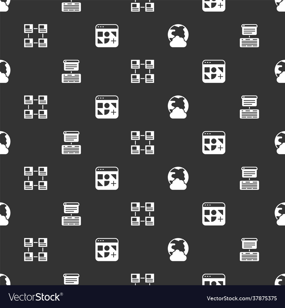 Set social network server data web hosting vector image Set social network server data web hosting