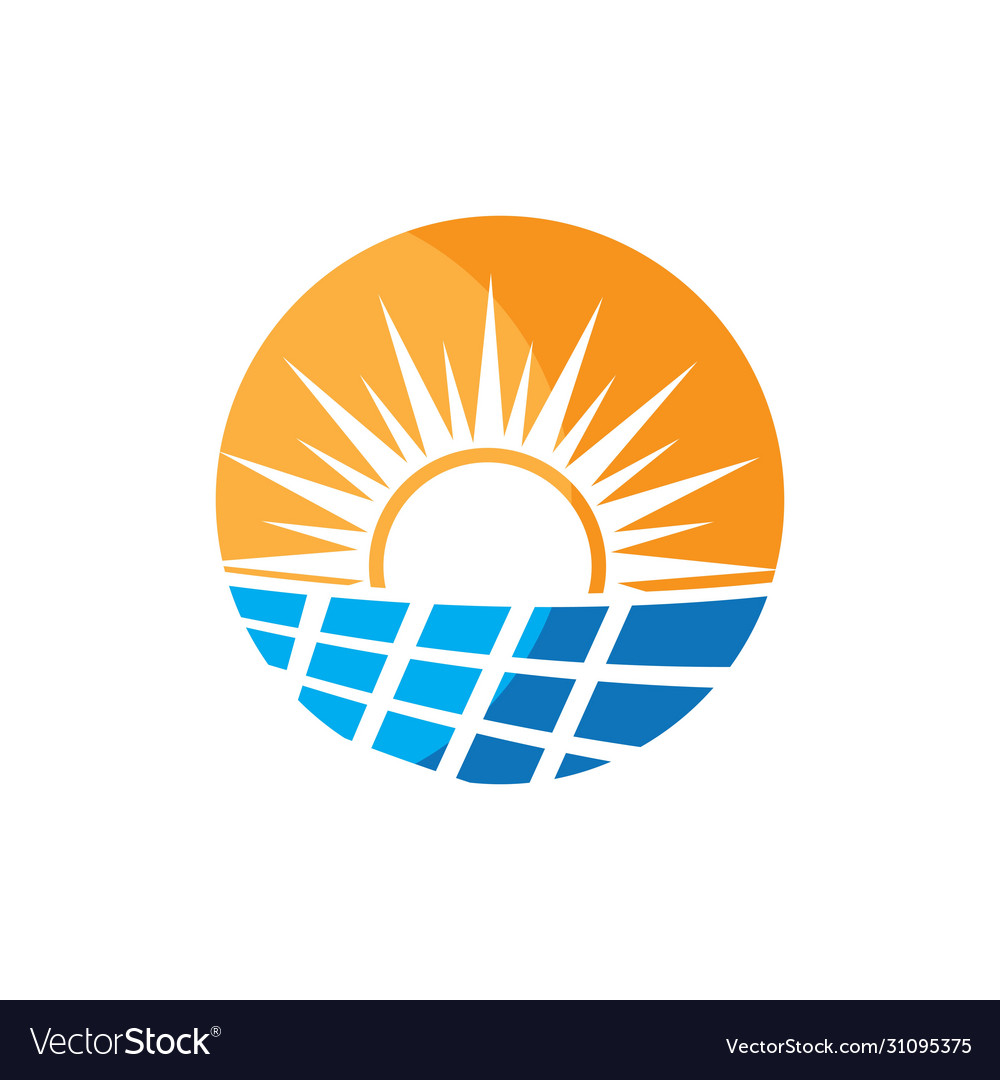 Solar panel icon logo Royalty Free Vector Image