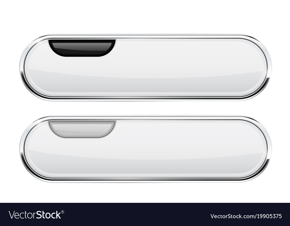 White Rounded Button Set