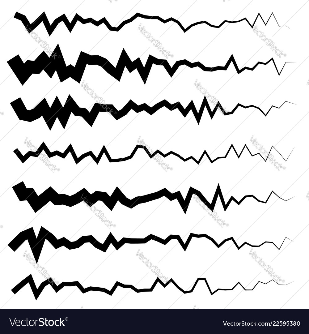 Abstract irregular line set different wavy zigzag vector image Abstract irregular line set different wavy zigzag