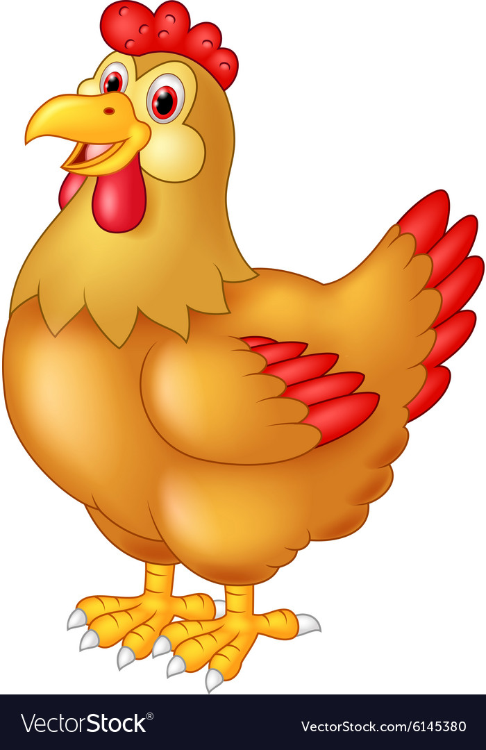 Chicken hen cute posing Royalty Free Vector Image