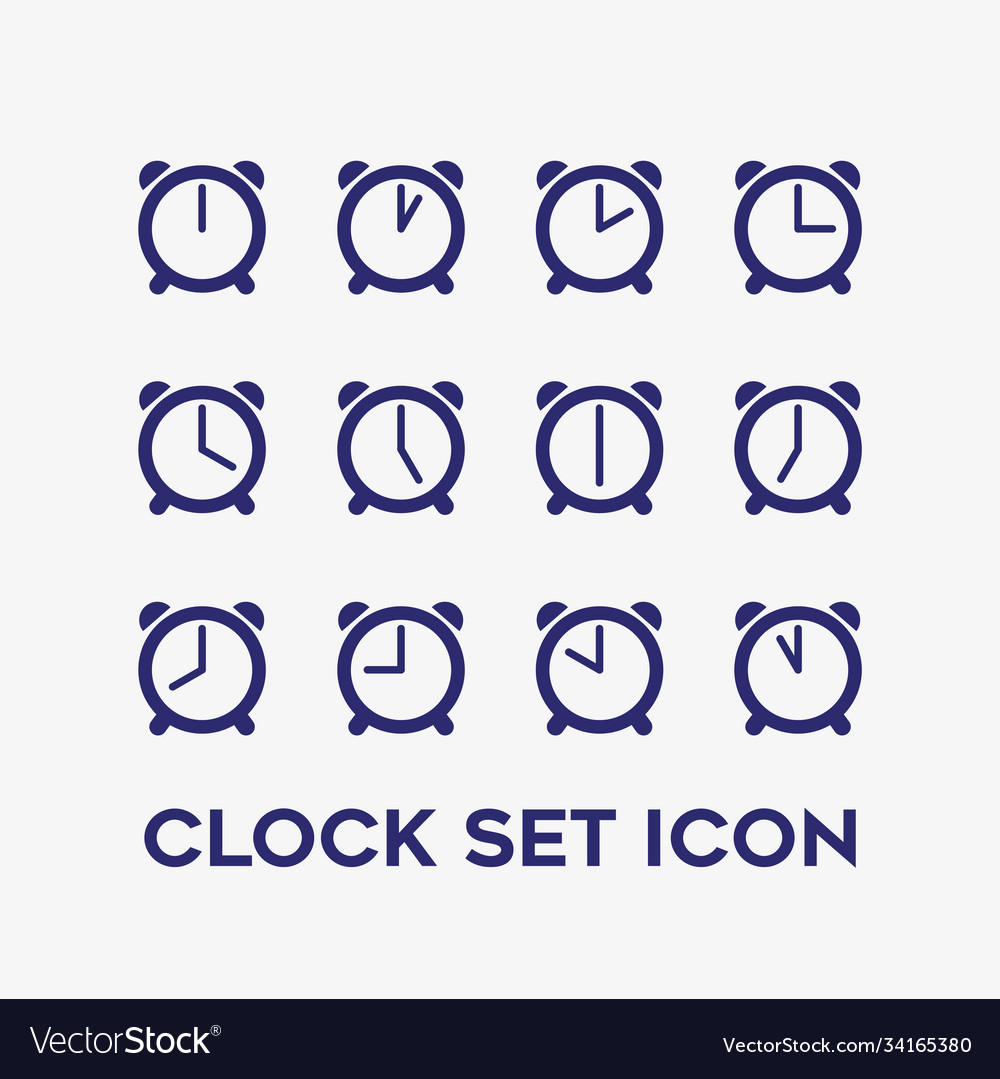 Clock Timer Icons - Hourly Set
