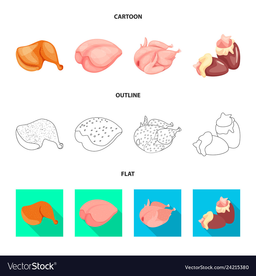 Design of product and poultry icon set Royalty Free Vector