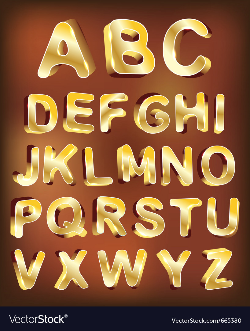 Elegant 3D Gold Letter Set