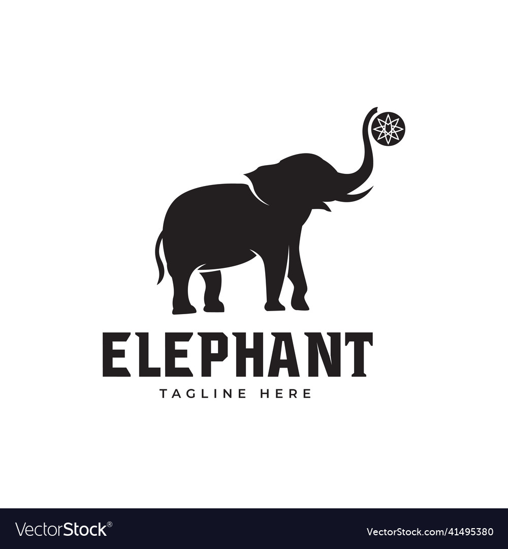 Elephant logo style design inspiration silhouette Vector Image