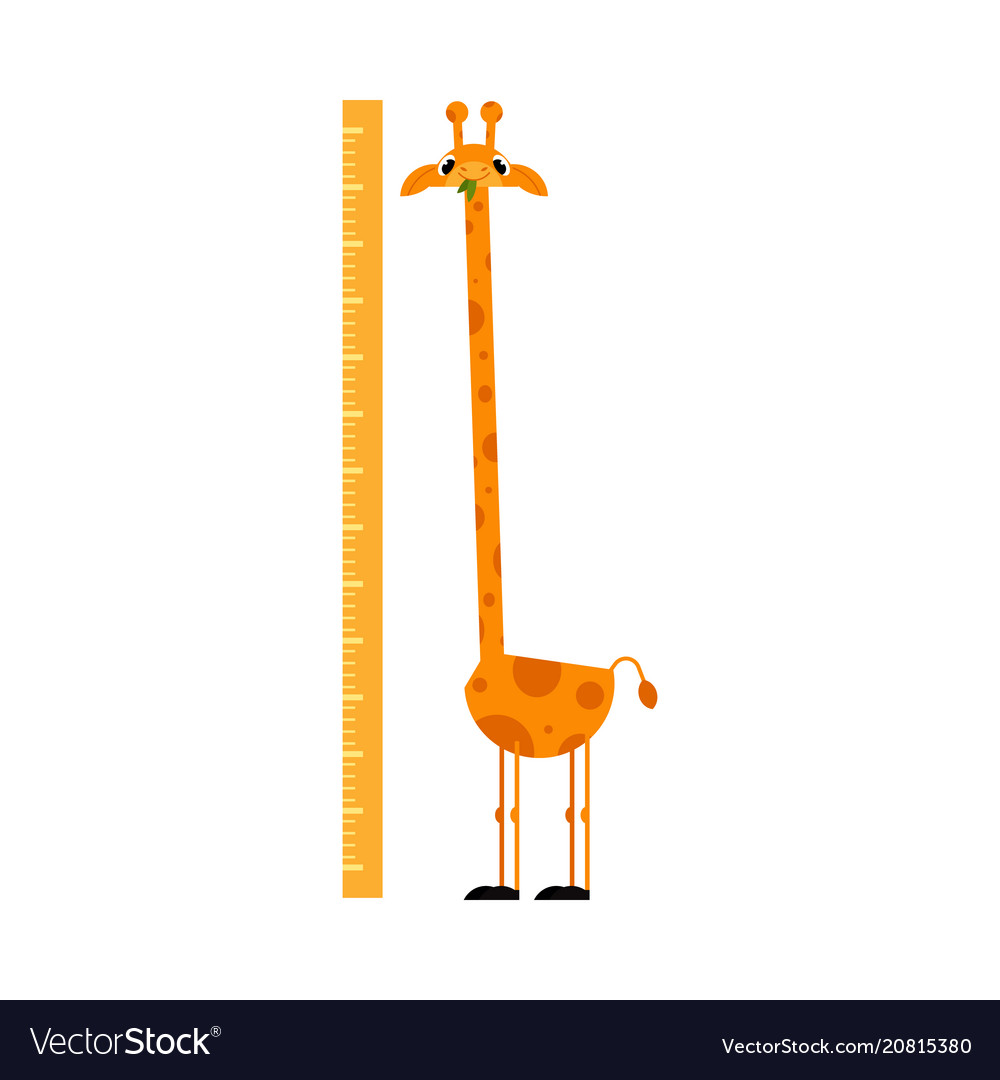 Funny giraffe cartoon character with long neck Vector Image