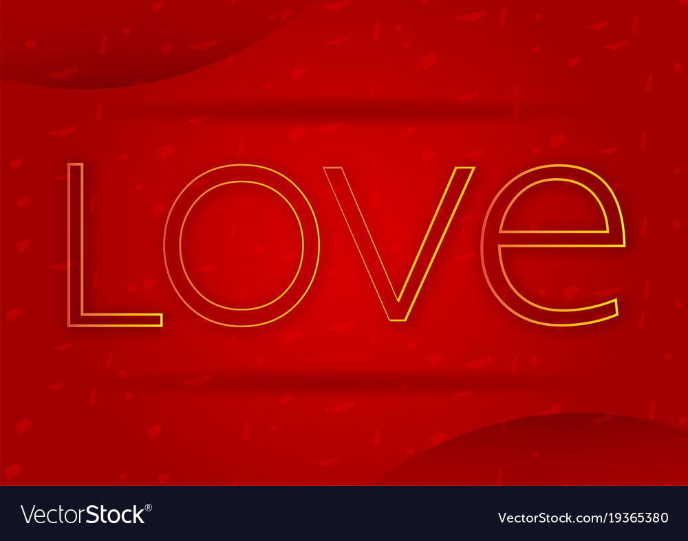 Golden typography text on red background