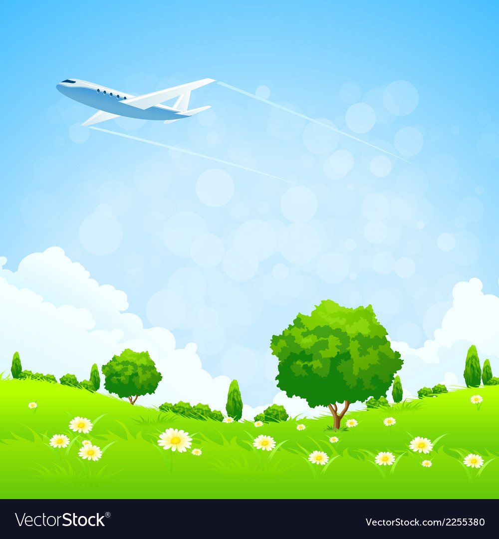 Green landscape Royalty Free Vector Image - VectorStock